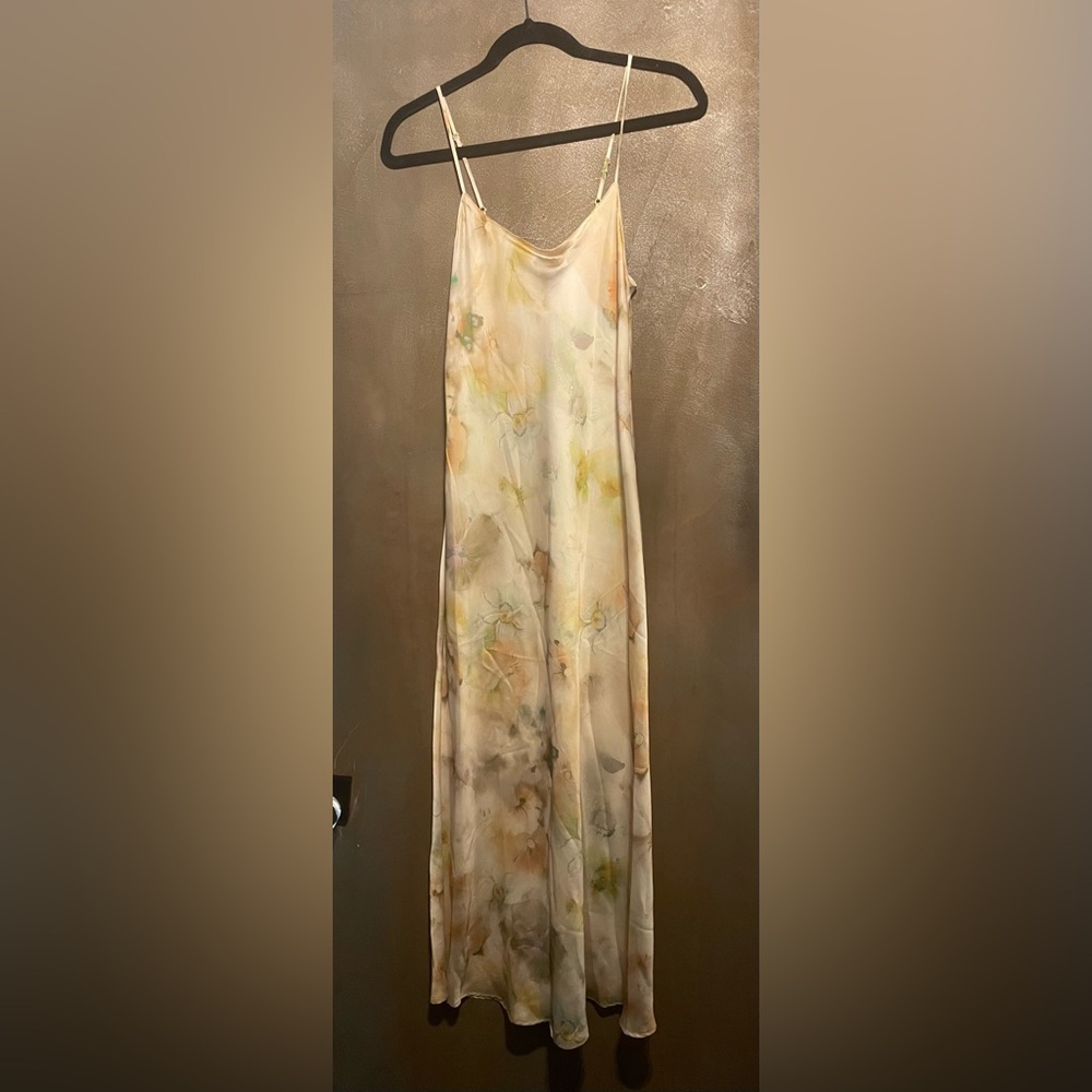 Zara Pastel Floral Satin Gown